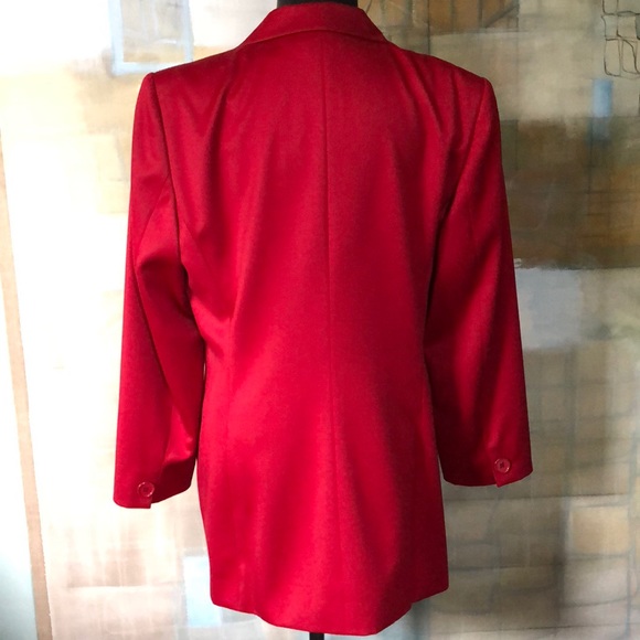 Vintage 100% Red Wool Blazer - Picture 4 of 6